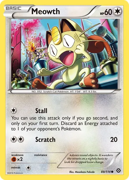 Meowth, Pokémon card STS 88 — Steam Siege set
