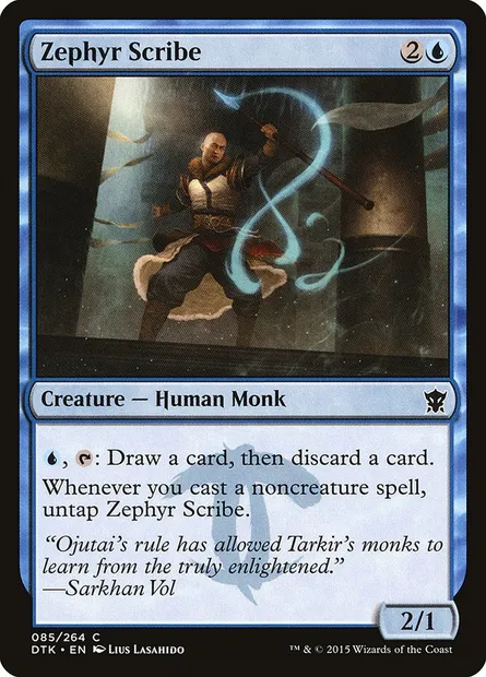 Zephyr Scribe, Magic card DTK 85 — Dragons of Tarkir set