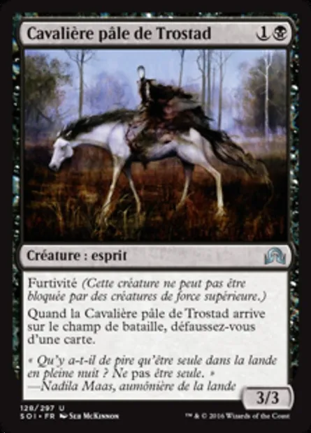 Cavalière pâle de Trostad, carte Magic SOI 128 — extension Ténèbres sur Innistrad