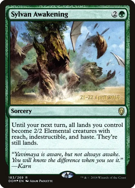 Sylvan Awakening, Magic card PDOM 183s — Dominaria Promos set