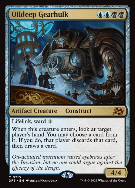 Oildeep Gearhulk, Magic card PDFT 215p — Aetherdrift Promos set