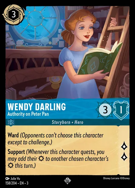 Wendy Darling - Authority on Peter Pan, Disney Lorcana card CH3-158 — Into the Inklands set