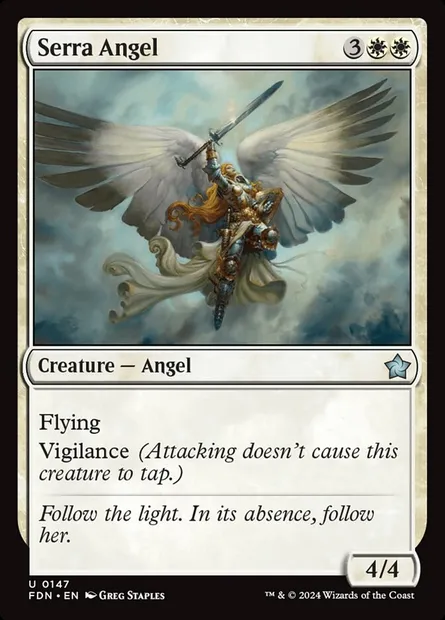 Serra Angel, Magic card FDN 147 — Foundations set