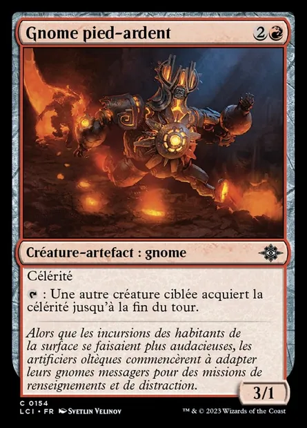 Gnome pied-ardent, carte Magic LCI 154 — extension The Lost Caverns of Ixalan
