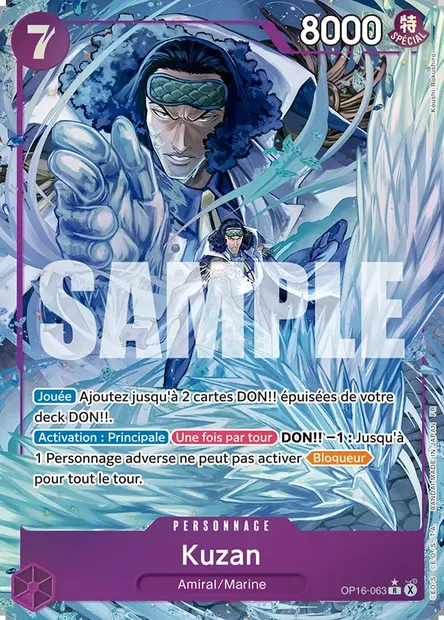 Kuzan, carte One Piece OP16-063 — extension L'HEURE DE LA BATAILLE DÉCISIVE