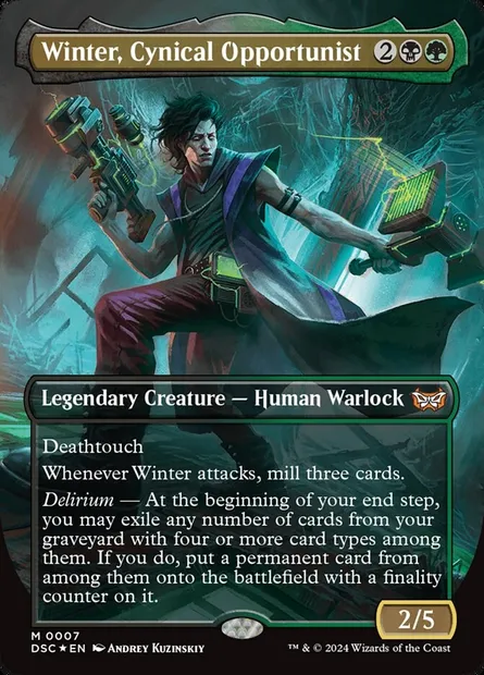 Winter, Cynical Opportunist, Magic card DSC 7 — Duskmourn: House of Horror Commander set