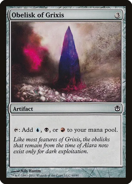 Obelisk of Grixis, Magic card DDH 60 — Duel Decks: Ajani vs. Nicol Bolas set