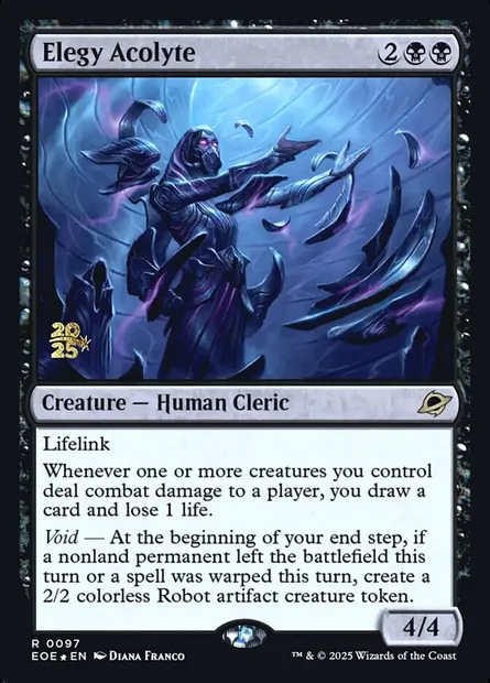 Acolyte de l'élégie, carte Magic PEOE 97s — extension Edge of Eternities Promos