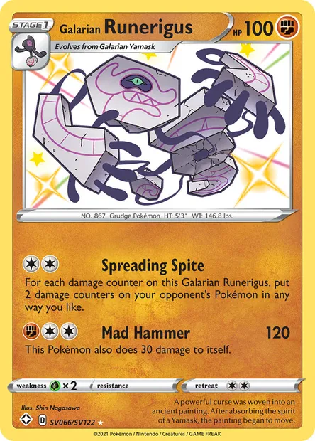 Galarian Runerigus, Pokémon card SHF SV066 — Shining Fates set
