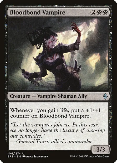Bloodbond Vampire, Magic card BFZ 104 — Battle for Zendikar set