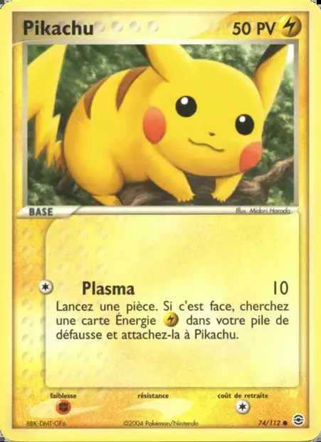 Pikachu, carte Pokémon RG 74 — extension EX Rouge Feu & Vert Feuille