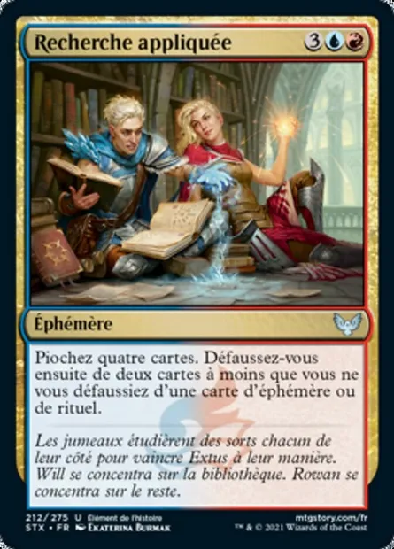 Recherche appliquée, carte Magic STX 212 — extension Strixhaven: l'Académie des Mages