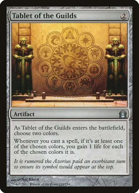 Tablet of the Guilds, Magic card RTR 235 — Return to Ravnica set