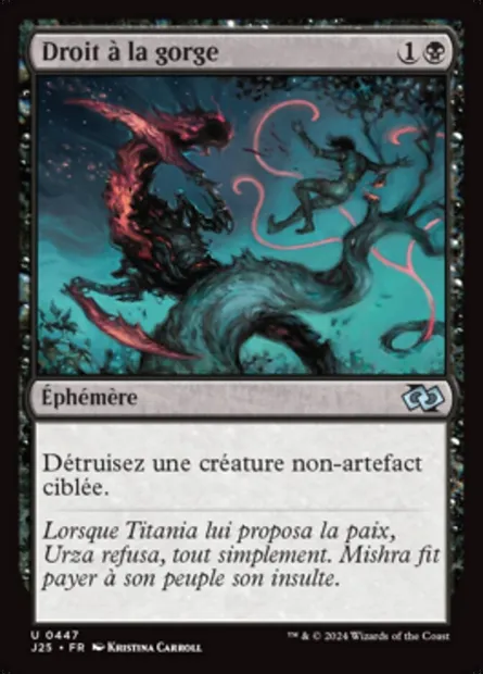 Droit à la gorge, carte Magic J25 447 — extension Foundations Jumpstart