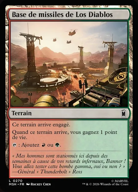 Base de missiles de Los Diablos, carte Magic MSH 270 — extension Marvel Super Heroes