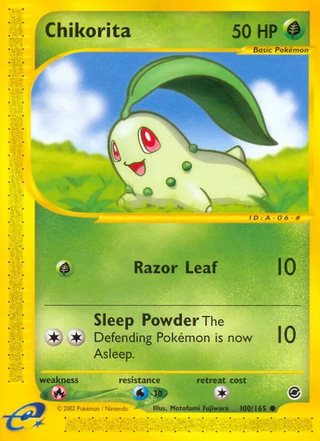 Chikorita, Pokémon card EX 100 — Expedition Base Set set