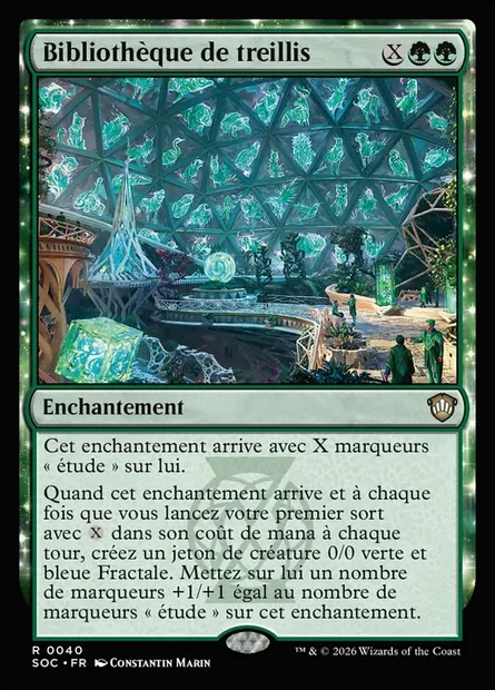 Bibliothèque de treillis, carte Magic SOC 40 — extension Secrets of Strixhaven Commander