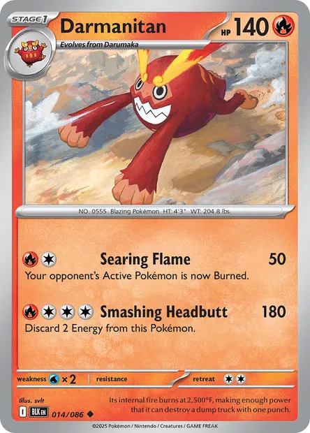 Darmanitan, Pokémon card BLK 014 — Black Bolt set