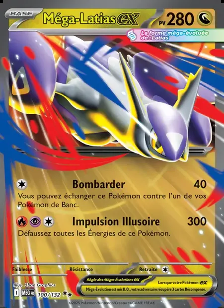 Méga-Latias-ex, carte Pokémon MEG 100 — extension Méga-Évolution