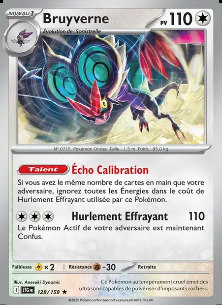 Bruyverne, carte Pokémon JTG 128 — extension Aventures Ensemble