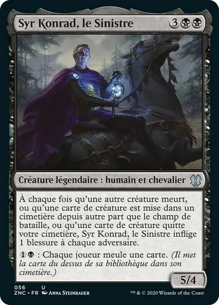 Syr Konrad, le Sinistre, carte Magic ZNC 56 — extension Zendikar Rising Commander