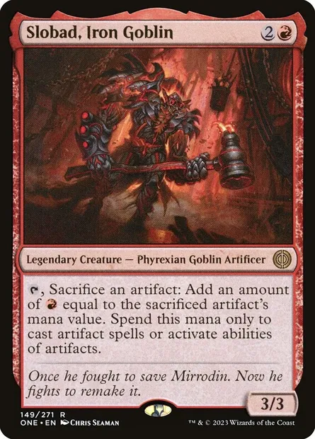 Slobad, Iron Goblin, Magic card ONE 149 — Phyrexia: All Will Be One set