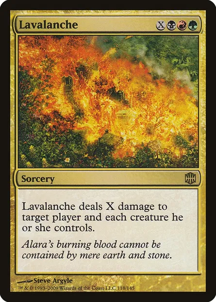 Lavalanche, Magic card ARB 118 — Alara Reborn set