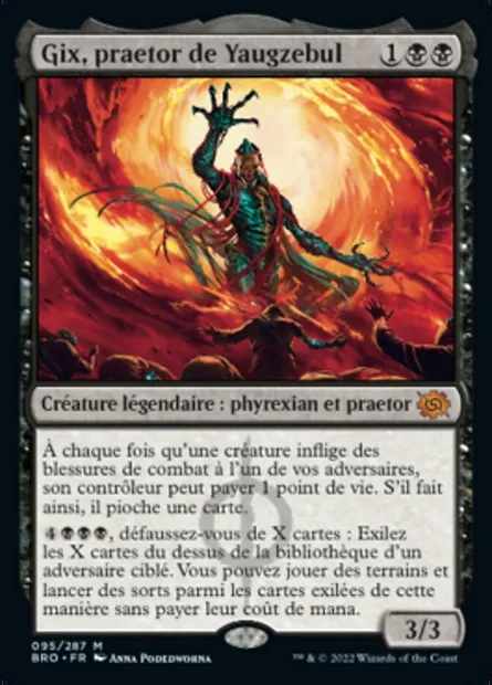 Gix, praetor de Yaugzebul, carte Magic BRO 95 — extension La Guerre Fratricide