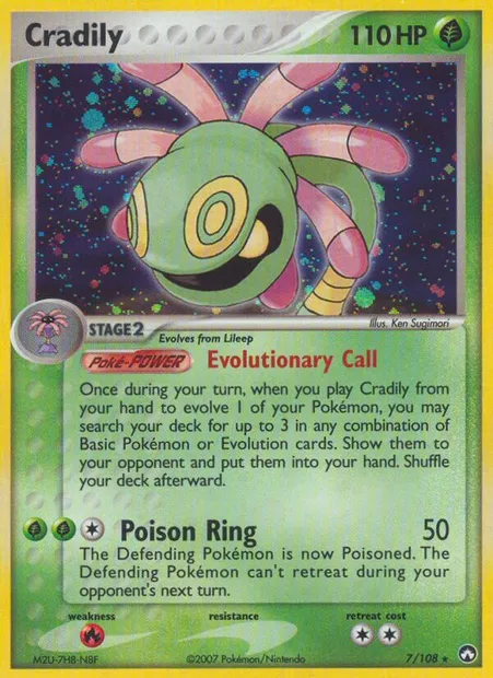 Cradily, Pokémon card PK 7 — Power Keepers set