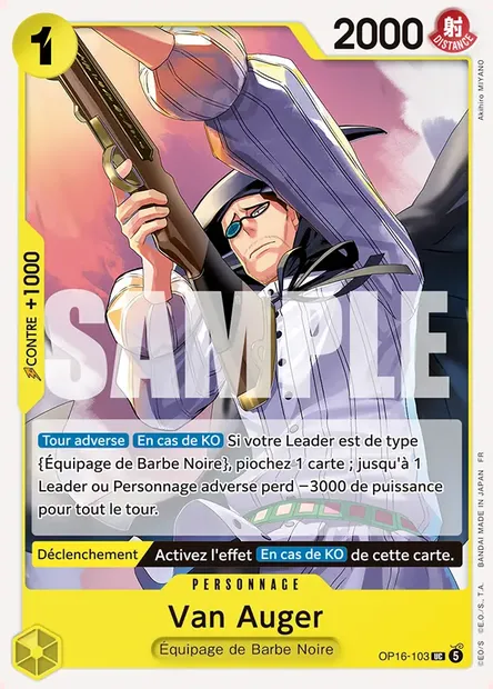 Van Auger, carte One Piece OP16-103 — extension L'HEURE DE LA BATAILLE DÉCISIVE