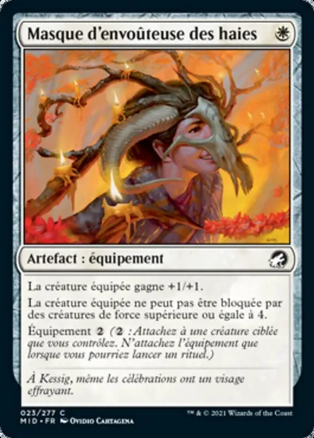 Masque d'envoûteuse des haies, carte Magic MID 23 — extension Innistrad : chasse de minuit