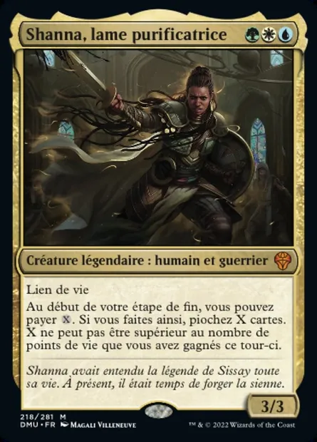 Shanna, lame purificatrice, carte Magic DMU 218 — extension Dominaria Uni