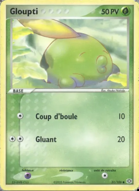 Gloupti, carte Pokémon EM 51 — extension EX Émeraude