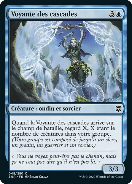Voyante des cascades, carte Magic ZNR 48 — extension Renaissance de Zendikar