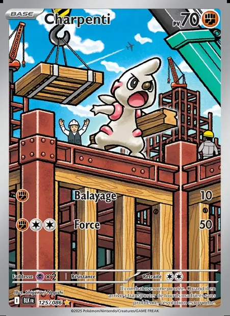 Charpenti, carte Pokémon BLK 125 — extension Foudre Noire