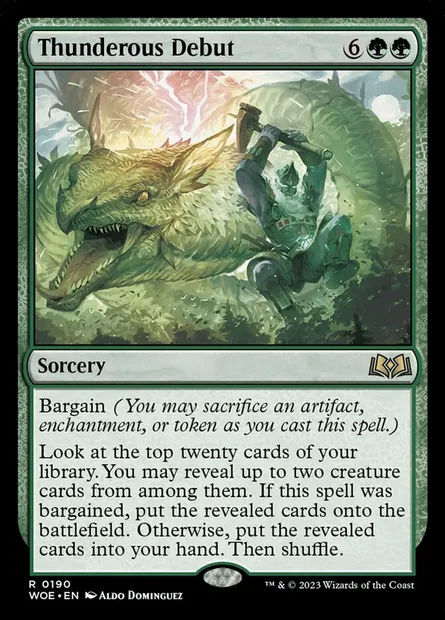 Thunderous Debut, Magic card WOE 190 — Wilds of Eldraine set