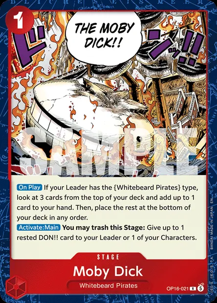 Moby Dick, One Piece card OP16-021 — THE TIME OF BATTLE set