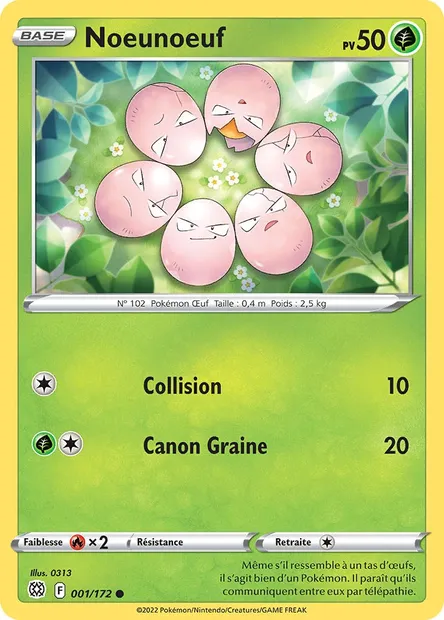 Noeunoeuf, carte Pokémon BRS 001 — extension Stars Étincelantes
