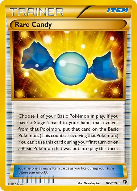 Rare Candy, Pokémon card PLB 105 — Plasma Blast set