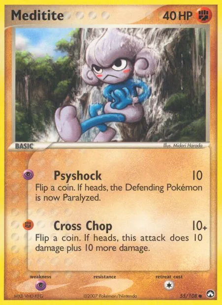 Meditite, Pokémon card PK 55 — Power Keepers set