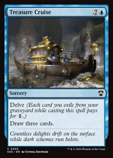 Treasure Cruise, Magic card SOC 205 — Secrets of Strixhaven Commander set