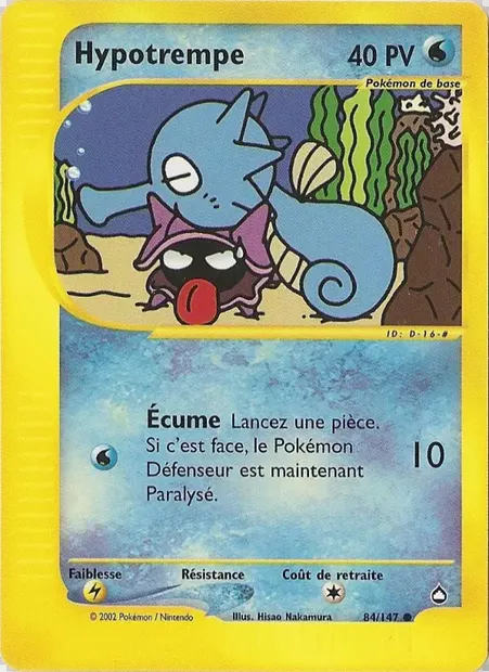 Hypotrempe, carte Pokémon AQ 84 — extension Aquapolis