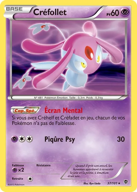 Créfollet, carte Pokémon PLB 37 — extension Explosion Plasma