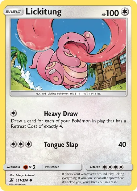 Lickitung, Pokémon card UNM 161 — Unified Minds set