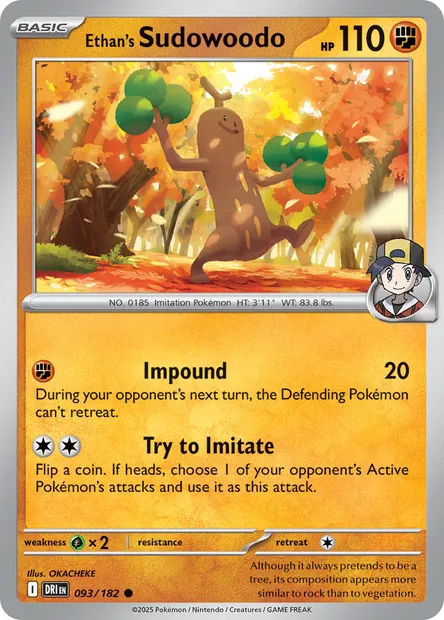 Ethan's Sudowoodo, Pokémon card DRI 093 — Destined Rivals set