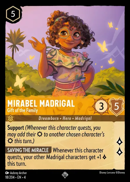Mirabel Madrigal - Gift of the Family, Disney Lorcana card CH4-018 — Ursula's Return set