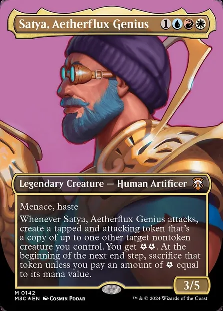 Satya, Aetherflux Genius, Magic card M3C 142 — Modern Horizons 3 Commander set
