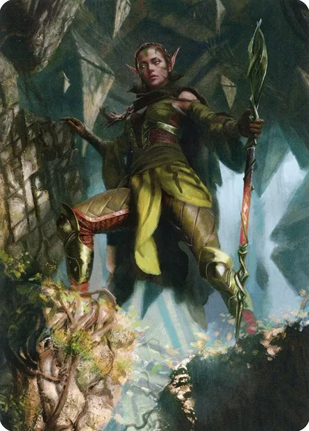 Nissa of Shadowed Boughs // Nissa of Shadowed Boughs, Magic card AZNR 5 — Zendikar Rising Art Series set