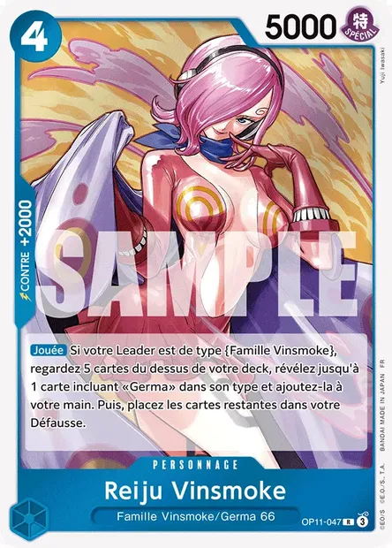 Reiju Vinsmoke, carte One Piece OP11-047 — extension DES POINGS VIFS COMME L'ÉCLAIR