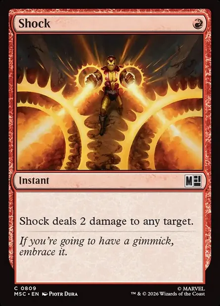 Shock, Magic card MSC 809 — Marvel Super Heroes Commander set